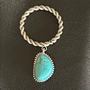 Justin Vintage Southwest Style Turquoise Charm Scarf Slide